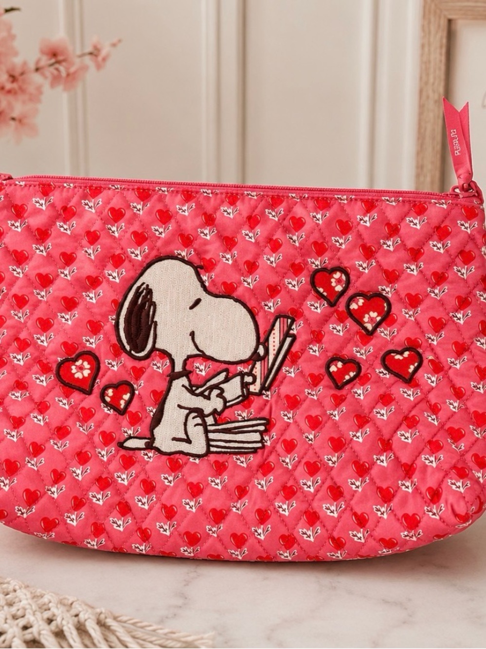 NWT Vera Bradley Peanuts - Love is in the Air - Snoopy Quilted Cosmetic Pouch